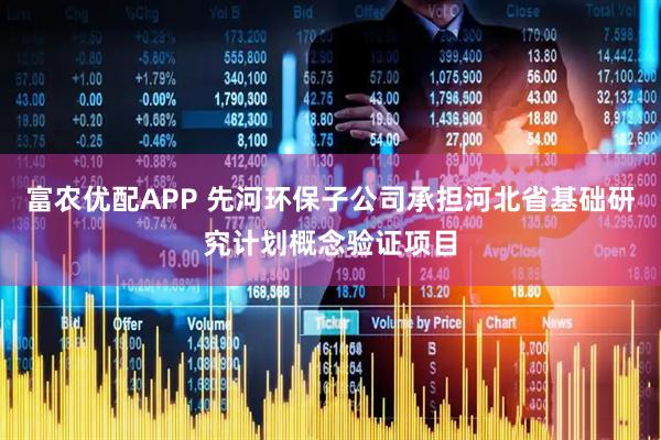 富农优配APP 先河环保子公司承担河北省基础研究计划概念验证项目